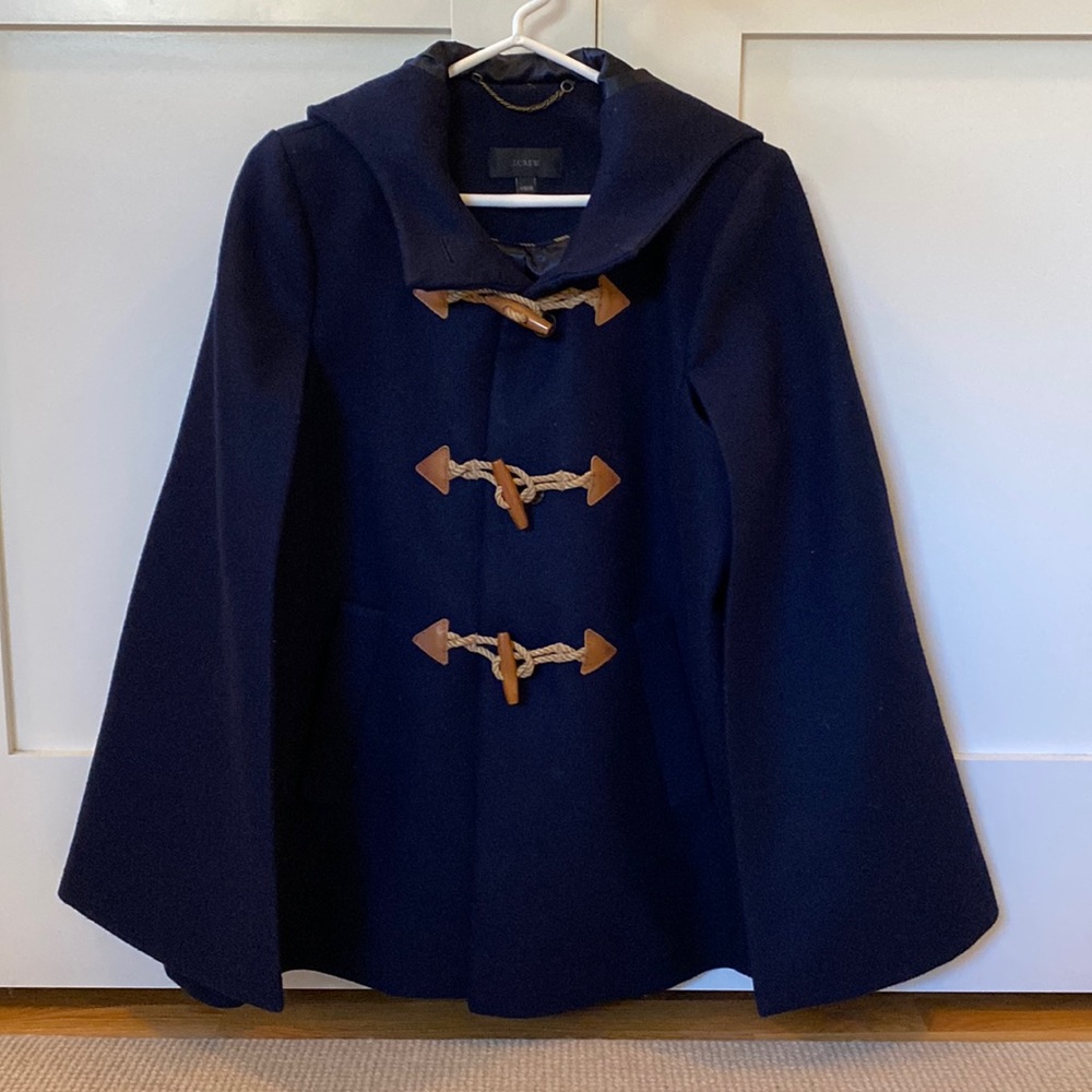 J. Crew Navy Wool Cape XXS/XS